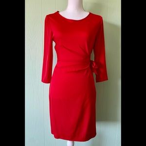 DVF Red Silk/Nylon Wrap Dress